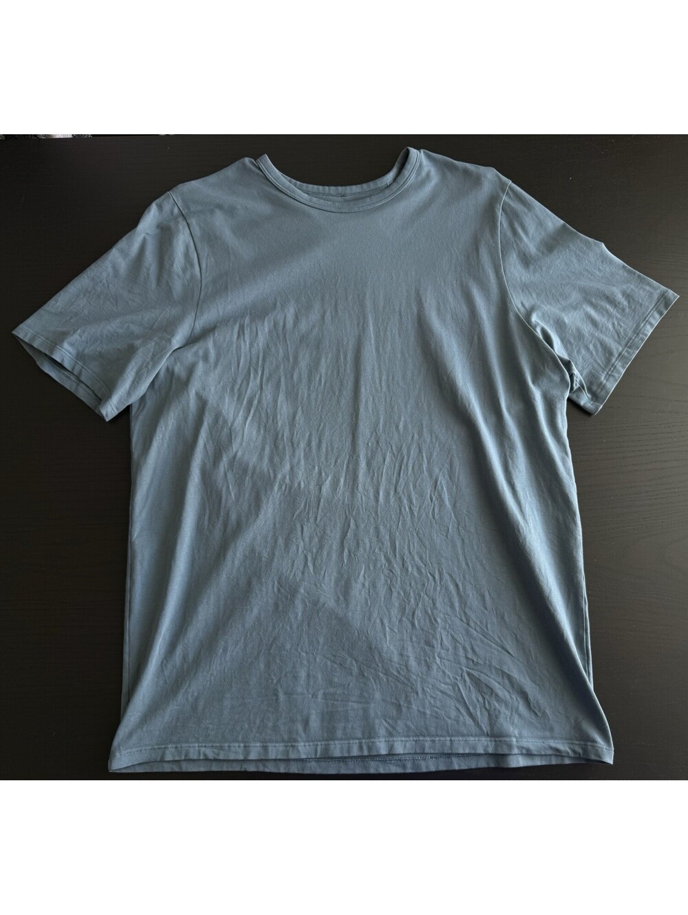 Lululemon Fundamental Tee Slate Blue Crewneck Sz Large Soft Pima Cotton Blend